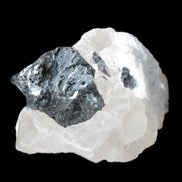 Rare Blue Tourmaline patina over Black Tourmaline on Calcite matrix 43mm 135.9ct  27.1g Rocks and Things