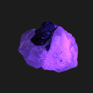 Rare Blue Tourmaline patina over Black Tourmaline in UV light