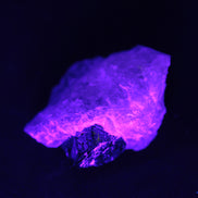 Rare Blue Tourmaline patina over Black Tourmaline in UV light