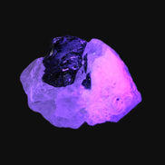 Rare Blue Tourmaline patina over Black Tourmaline in UV light