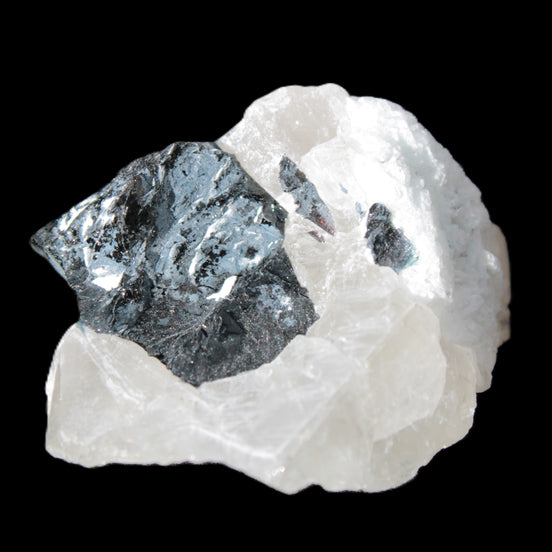 Rare Blue Tourmaline patina over Black Tourmaline on Calcite matrix 43mm 135.9ct  27.1g Rocks and Things