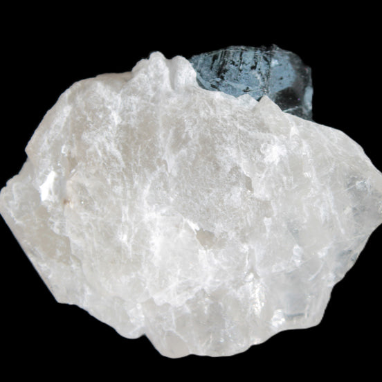 Rare Blue Tourmaline patina over Black Tourmaline on Calcite matrix 43mm 135.9ct  27.1g Rocks and Things