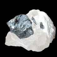 Rare Blue Tourmaline patina over Black Tourmaline on Calcite matrix 43mm 135.9ct  27.1g Rocks and Things