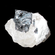 Rare Blue Tourmaline patina over Black Tourmaline on Calcite matrix 43mm 135.9ct  27.1g Rocks and Things