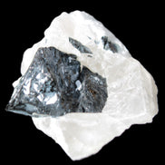 Rare Blue Tourmaline patina over Black Tourmaline on Calcite matrix 43mm 135.9ct  27.1g Rocks and Things