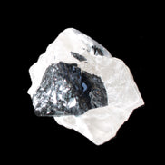 Rare Blue Tourmaline patina over Black Tourmaline on Calcite matrix 43mm 135.9ct  27.1g Rocks and Things