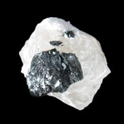 Rare Blue Tourmaline patina over Black Tourmaline on Calcite matrix 43mm 135.9ct  27.1g Rocks and Things