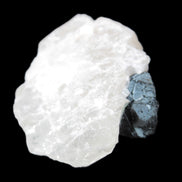 Rare Blue Tourmaline patina over Black Tourmaline on Calcite matrix 43mm 135.9ct  27.1g Rocks and Things