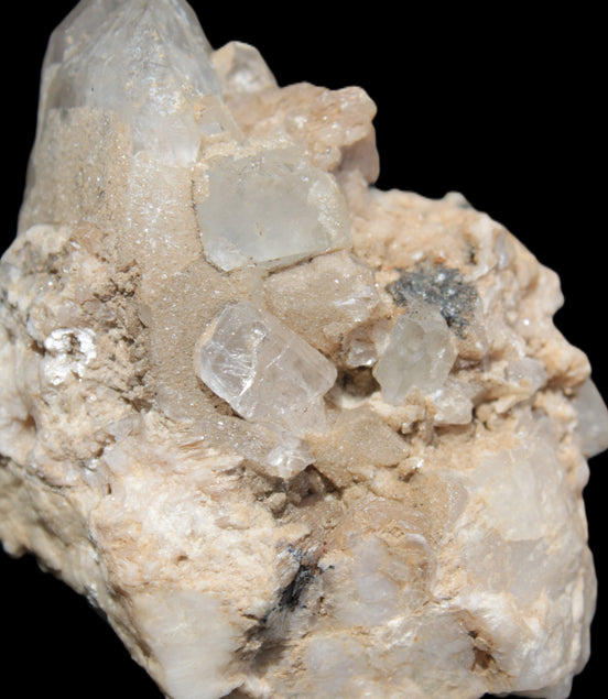 Elestial double-terminated Quartz with Aquamarine, Elbaite & Kunzite crystals on matrix 70mm 845ct 169g - Rocks and Things Store