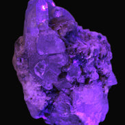 Elestial double-terminated Quartz with Aquamarine, Elbaite & Kunzite crystals on matrix 70mm 845ct 169g in UV light - Rocks and Things Store