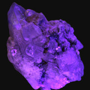 Elestial double-terminated Quartz with Aquamarine, Elbaite & Kunzite crystals on matrix 70mm 845ct 169g in UV light - Rocks and Things Store