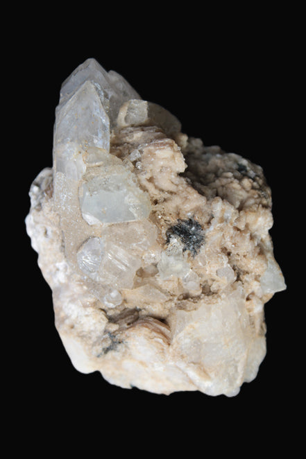 Elestial double-terminated Quartz with Aquamarine, Elbaite & Kunzite crystals on matrix 70mm 845ct 169g - Rocks and Things Store