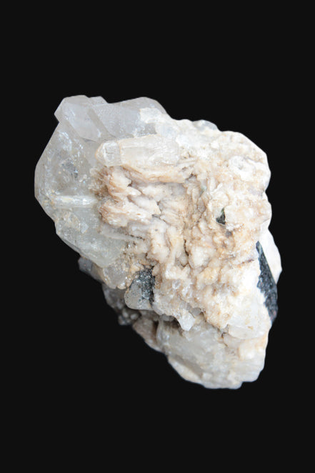 Elestial double-terminated Quartz with Aquamarine, Elbaite & Kunzite crystals on matrix 70mm 845ct 169g - Rocks and Things Store