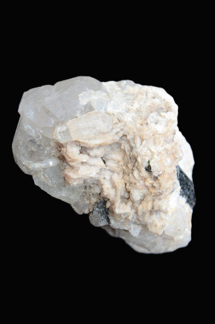 Elestial double-terminated Quartz with Aquamarine, Elbaite & Kunzite crystals on matrix 70mm 845ct 169g - Rocks and Things Store