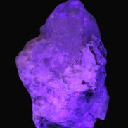 Elestial double-terminated Quartz with Aquamarine, Elbaite & Kunzite crystals on matrix 70mm 845ct 169g in UV light - Rocks and Things Store