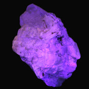 Elestial double-terminated Quartz with Aquamarine, Elbaite & Kunzite crystals on matrix 70mm 845ct 169g in UV light - Rocks and Things Store