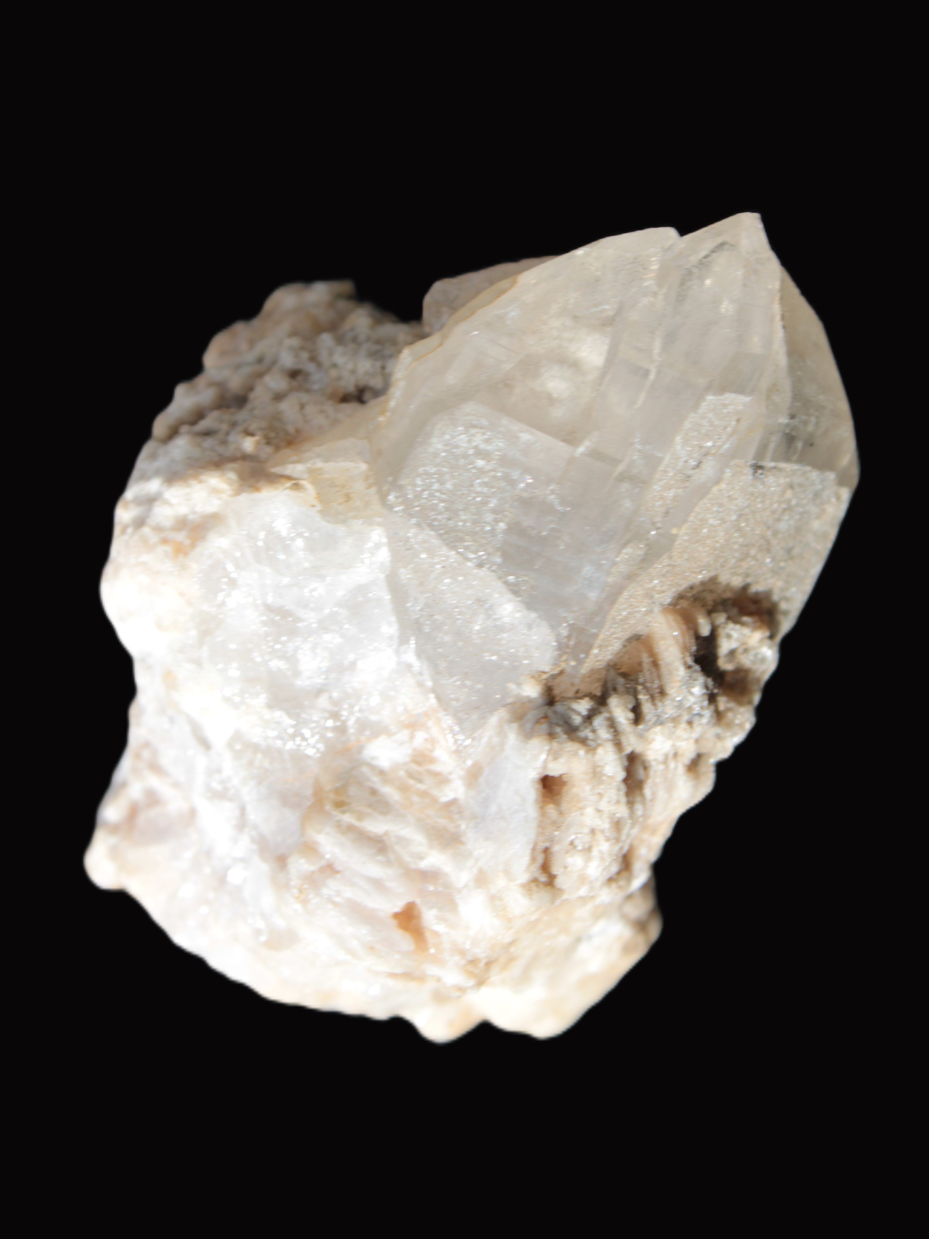 Elestial double-terminated Quartz with Aquamarine, Elbaite & Kunzite crystals on matrix 70mm 845ct 169g - Rocks and Things Store