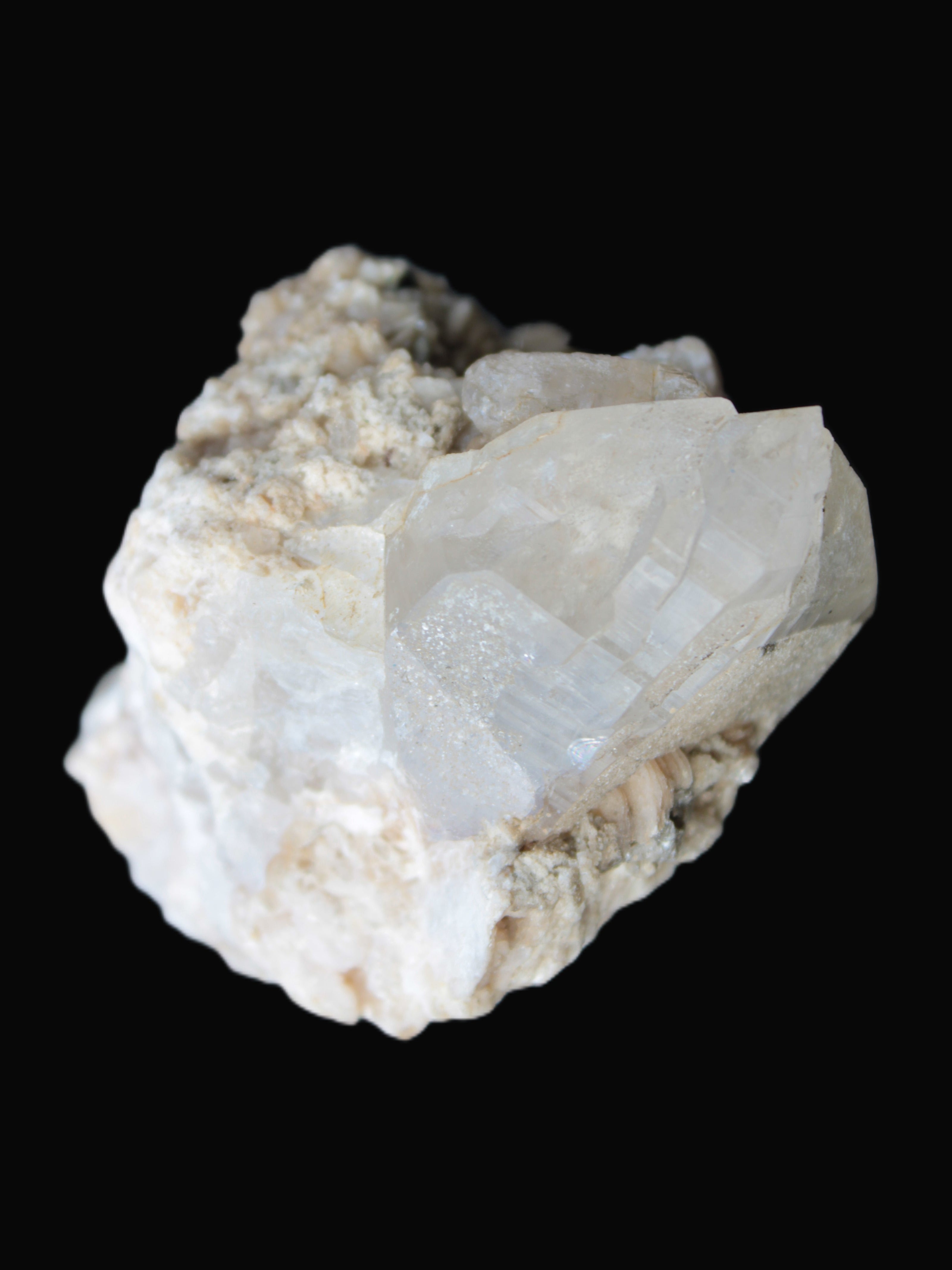 Elestial double-terminated Quartz with Aquamarine, Elbaite & Kunzite crystals on matrix 70mm 845ct 169g - Rocks and Things Store