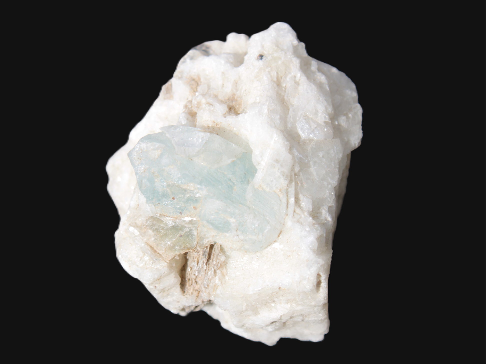 Aquamarine with three Micas in Marble/Dolomite matrix 311ct 62.3g Rocks and Things