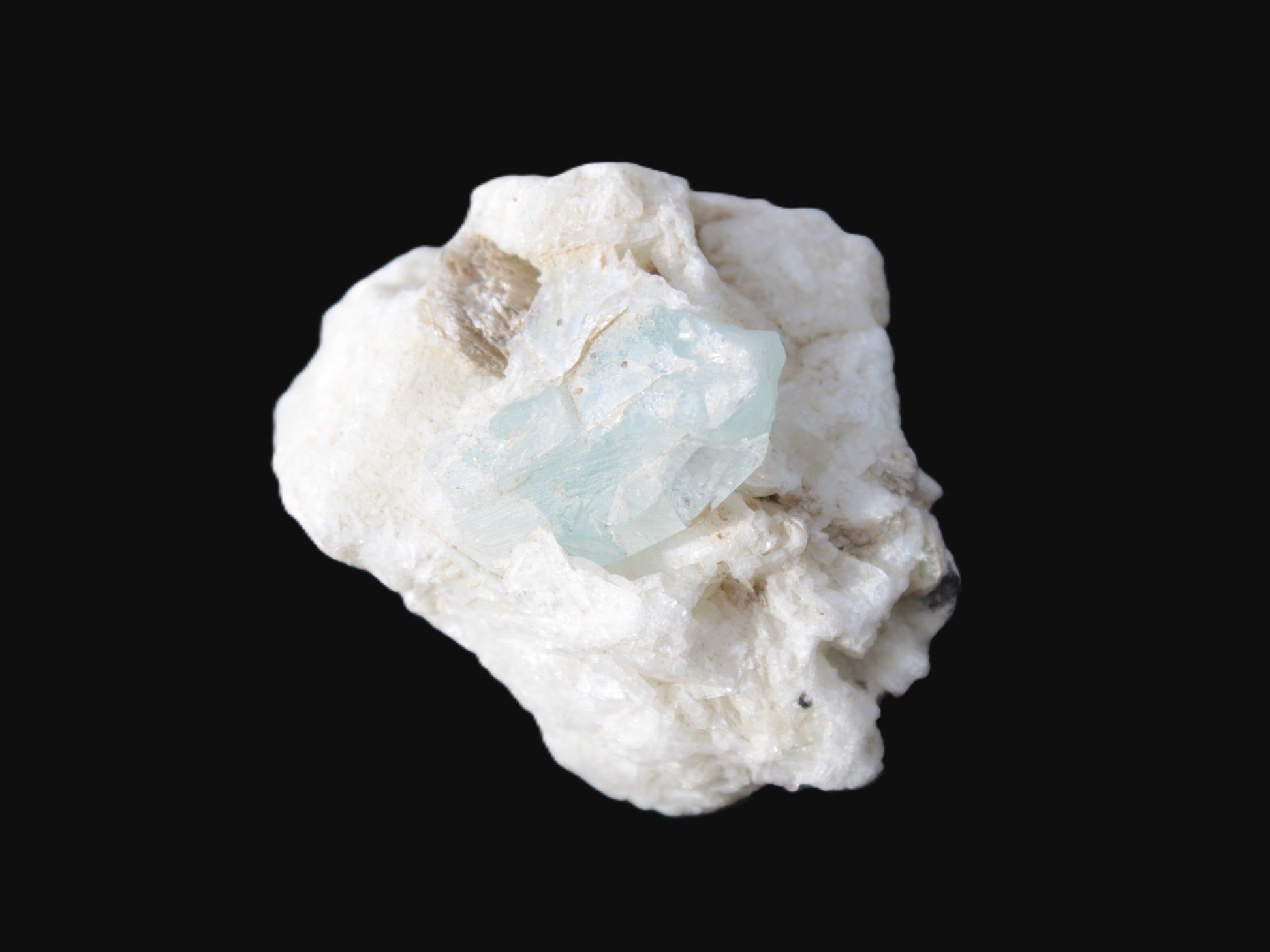 Aquamarine with three Micas in Marble/Dolomite matrix 311ct 62.3g Rocks and Things