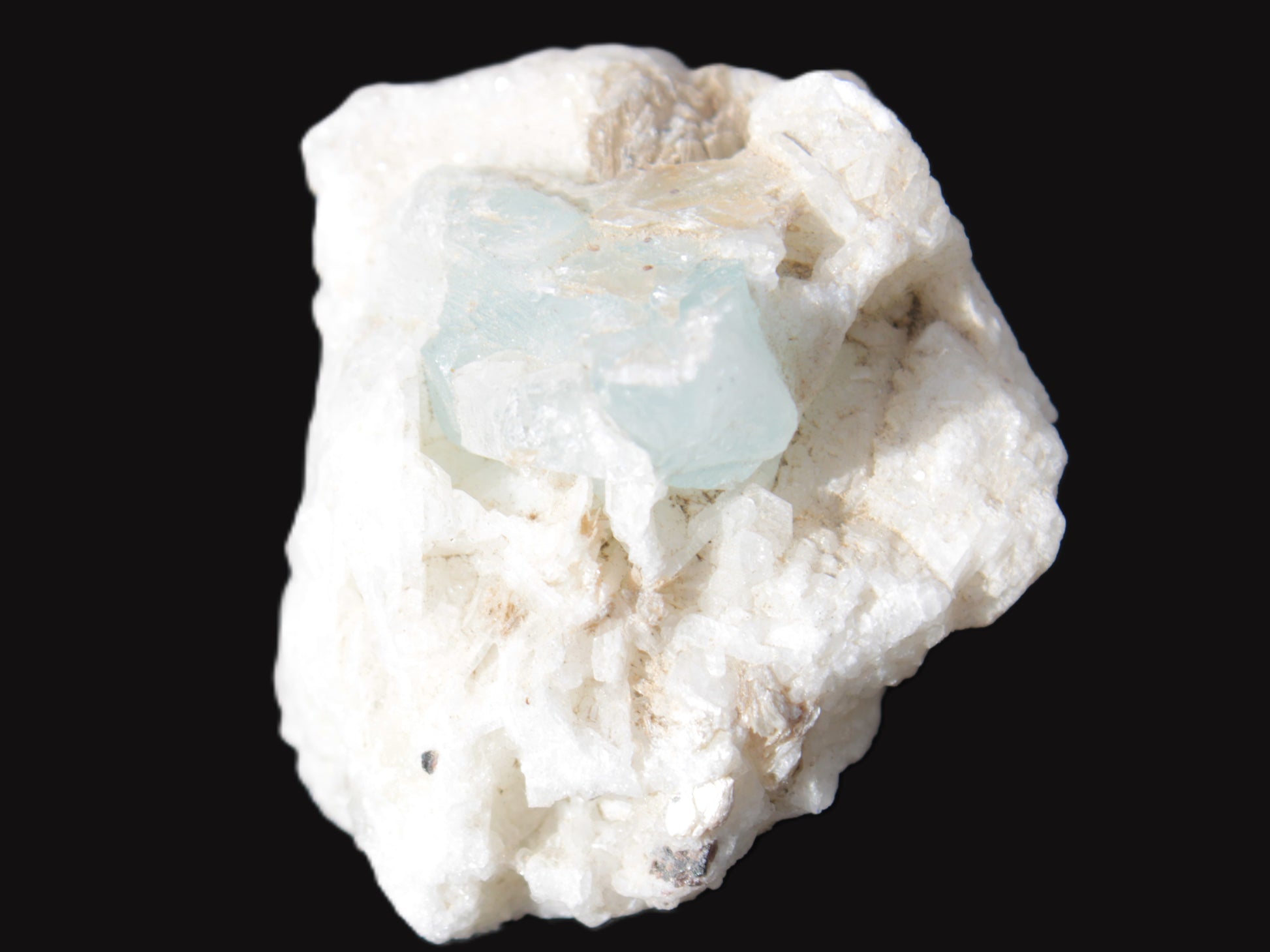 Aquamarine with three Micas in Marble/Dolomite matrix 311ct 62.3g Rocks and Things