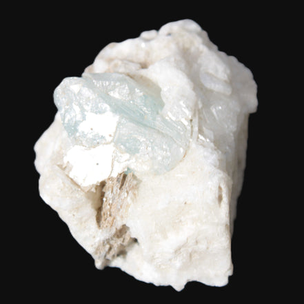 Aquamarine with three Micas in Feldspar matrix 311ct 62.3g in sunlight - Rocks and Things Store