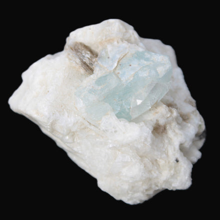 Aquamarine with three Micas in Feldspar matrix 311ct 62.3g in sunlight - Rocks and Things Store