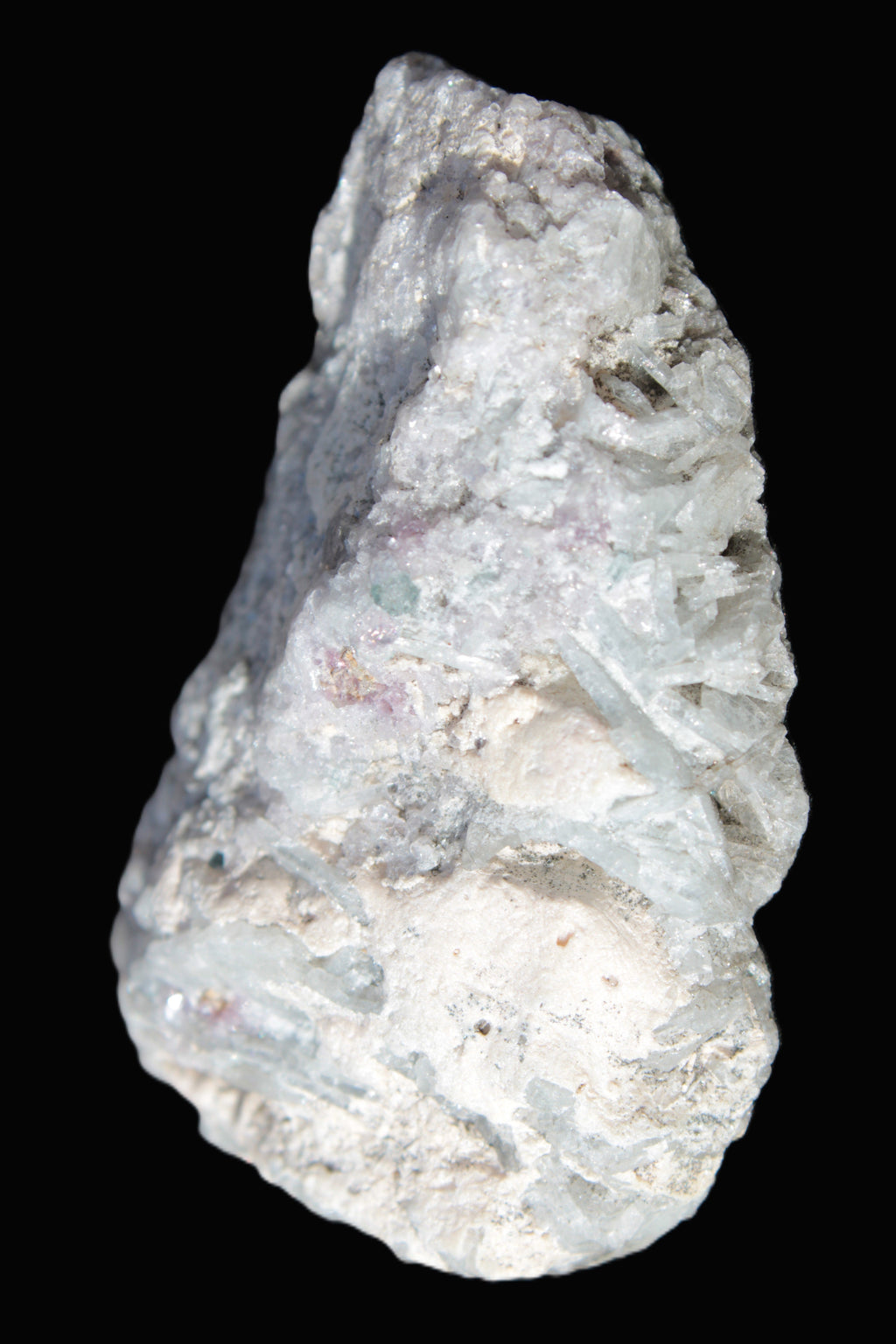 Green Tourmaline & Elbaite crystals on flat Muscovite Mica and Calcite matrix 202.9ct  40.5g in sunlight - Rocks and Things Store