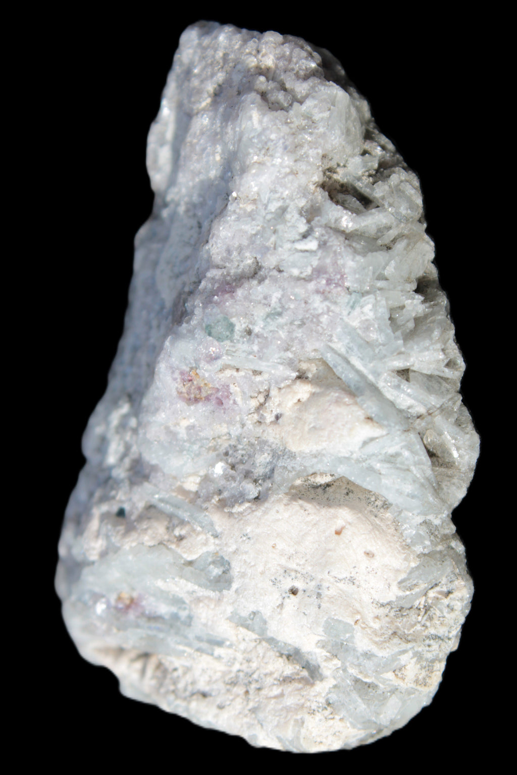 Green Tourmaline & Elbaite crystals on flat Muscovite Mica and Calcite matrix 202.9ct  40.5g in sunlight - Rocks and Things Store