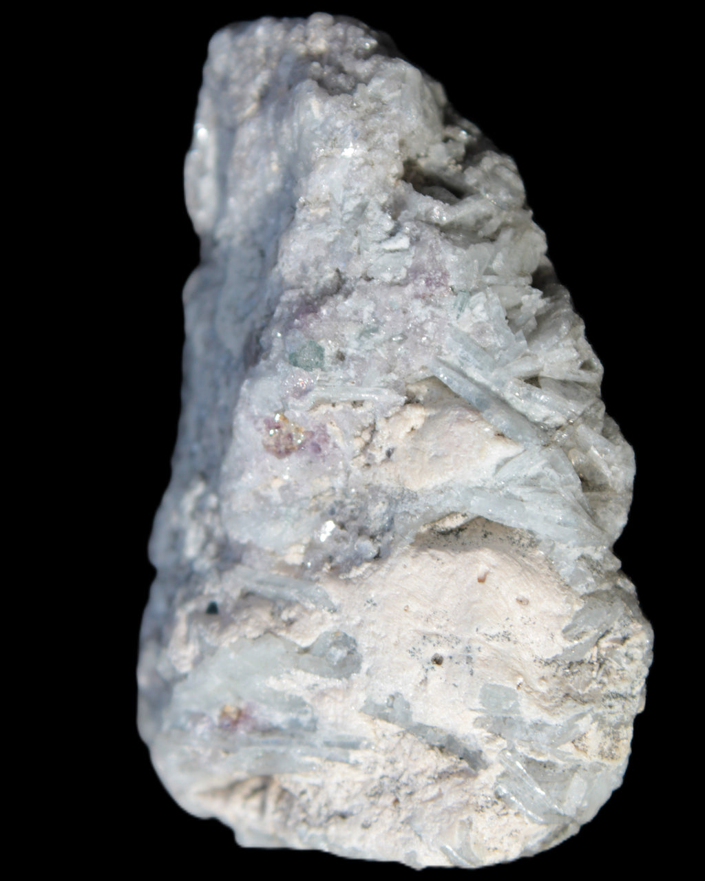 Green Tourmaline & Elbaite crystals on flat Muscovite Mica and Calcite matrix 202.9ct  40.5g in sunlight - Rocks and Things Store