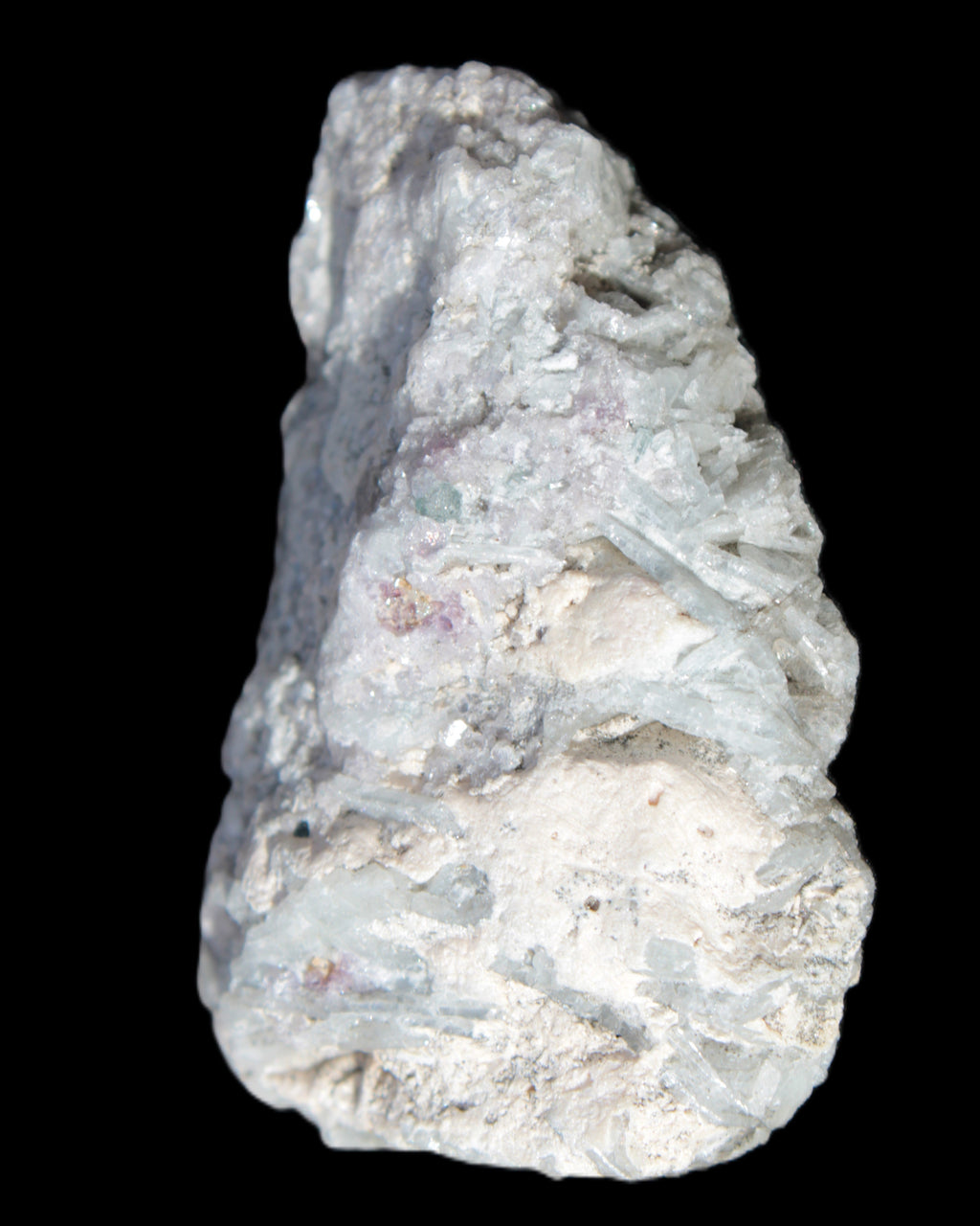 Green Tourmaline & Elbaite crystals on flat Muscovite Mica and Calcite matrix 202.9ct  40.5g in sunlight - Rocks and Things Store