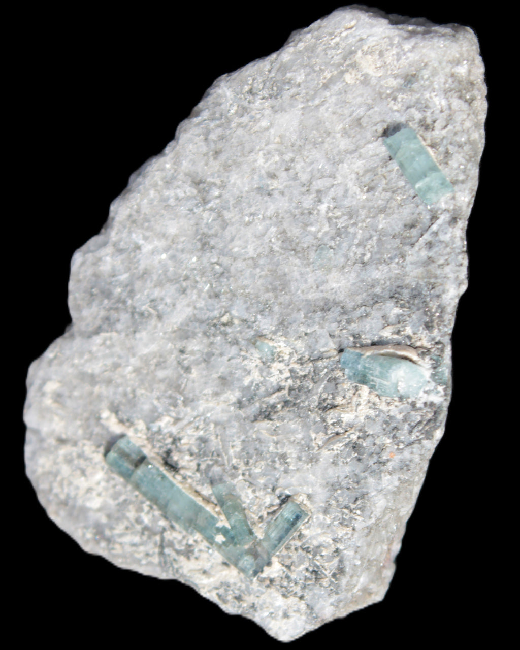 Green Tourmaline & Elbaite crystals on flat Muscovite Mica and Calcite matrix 202.9ct  40.5g in sunlight - Rocks and Things Store