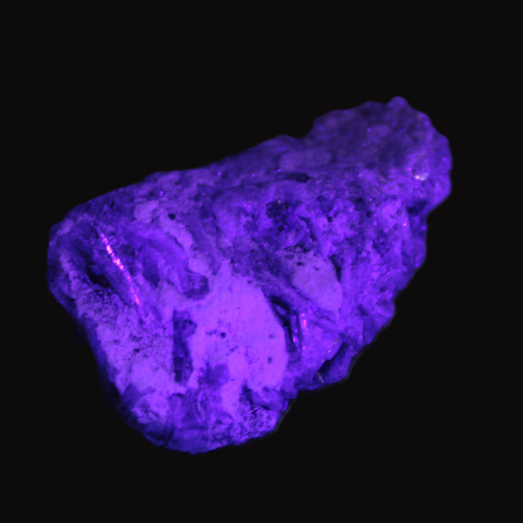 Green Tourmaline & Elbaite crystals on flat Muscovite Mica and Calcite matrix 202.9ct  40.5g in UV light - Rocks and Things Store