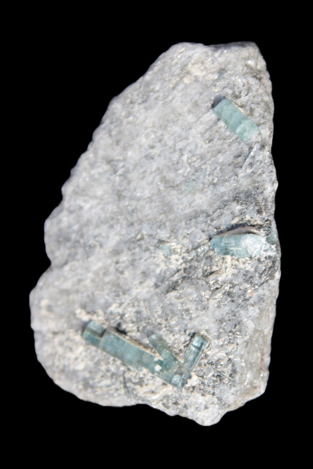 Green Tourmaline & Elbaite crystals on flat Muscovite Mica and Calcite matrix 202.9ct  40.5g in sunlight - Rocks and Things Store