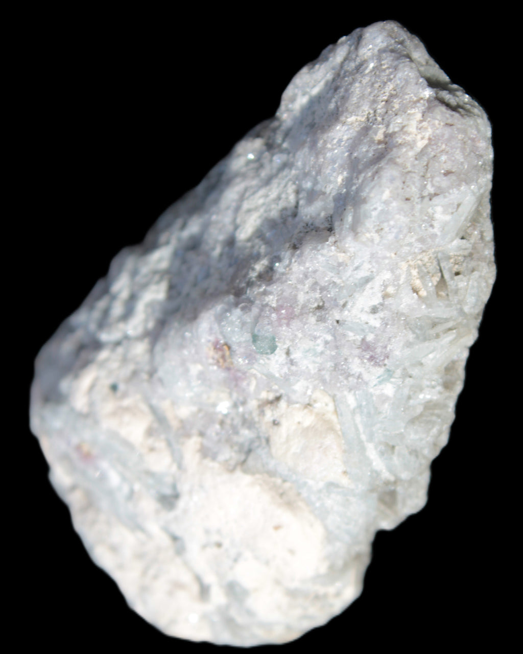 Green Tourmaline & Elbaite crystals on flat Muscovite Mica and Calcite matrix 202.9ct  40.5g in sunlight - Rocks and Things Store