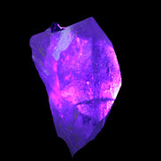 Clear Quartz crystal with phantoms and Elbaite 50mm 172.2ct 34.4g in UV light - Rocks and Things Store