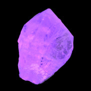 Clear Quartz crystal with phantoms and Elbaite 50mm 172.2ct 34.4g in UV light - Rocks and Things Store