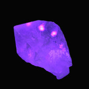 Clear Quartz crystal with phantoms and Elbaite 50mm 172.2ct 34.4g in UV light - Rocks and Things Store
