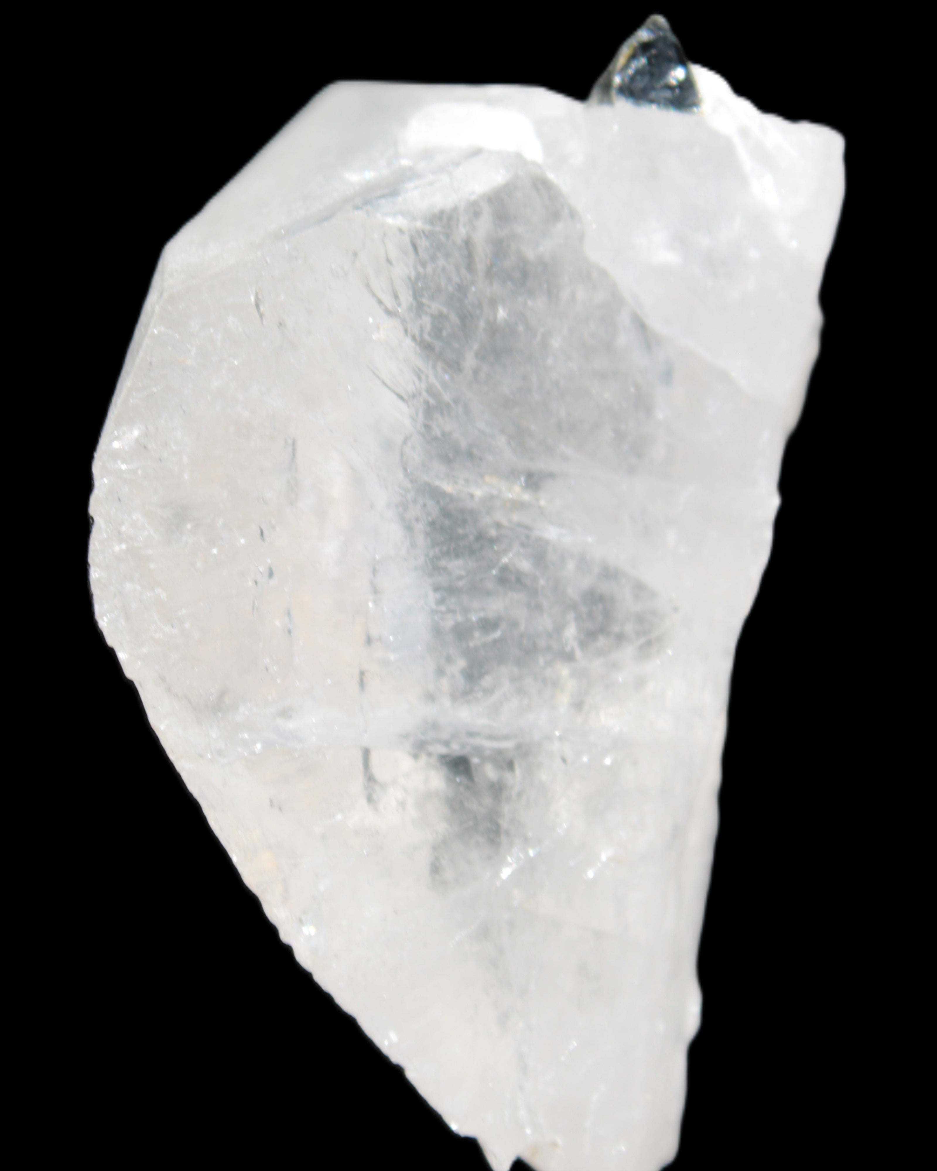 Clear Quartz crystal with phantoms and Elbaite 50mm 172.2ct 34.4g in sunlight - Rocks and Things Store