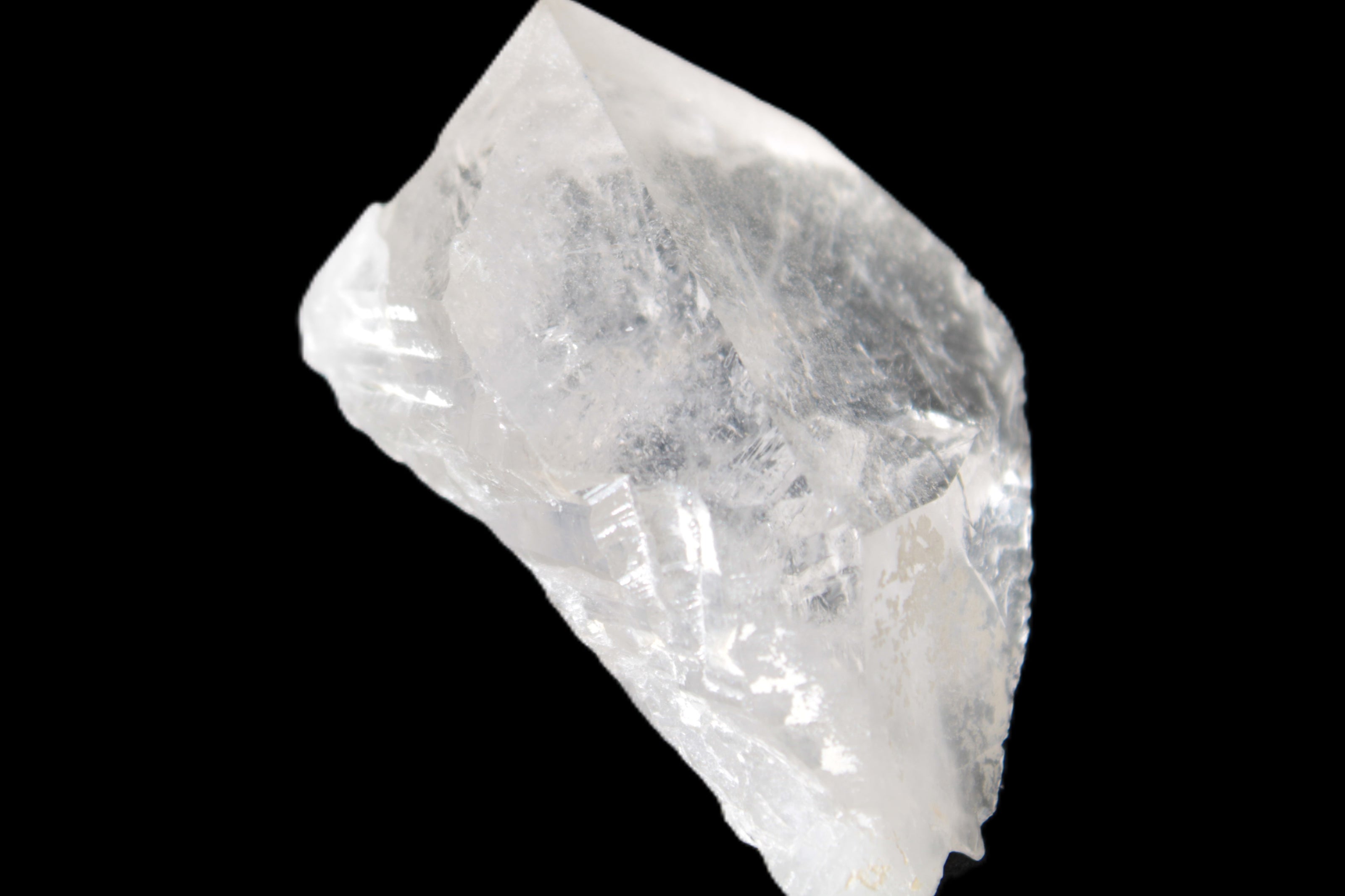 Clear Quartz crystal with phantoms and Elbaite 50mm 172.2ct 34.4g in sunlight - Rocks and Things Store