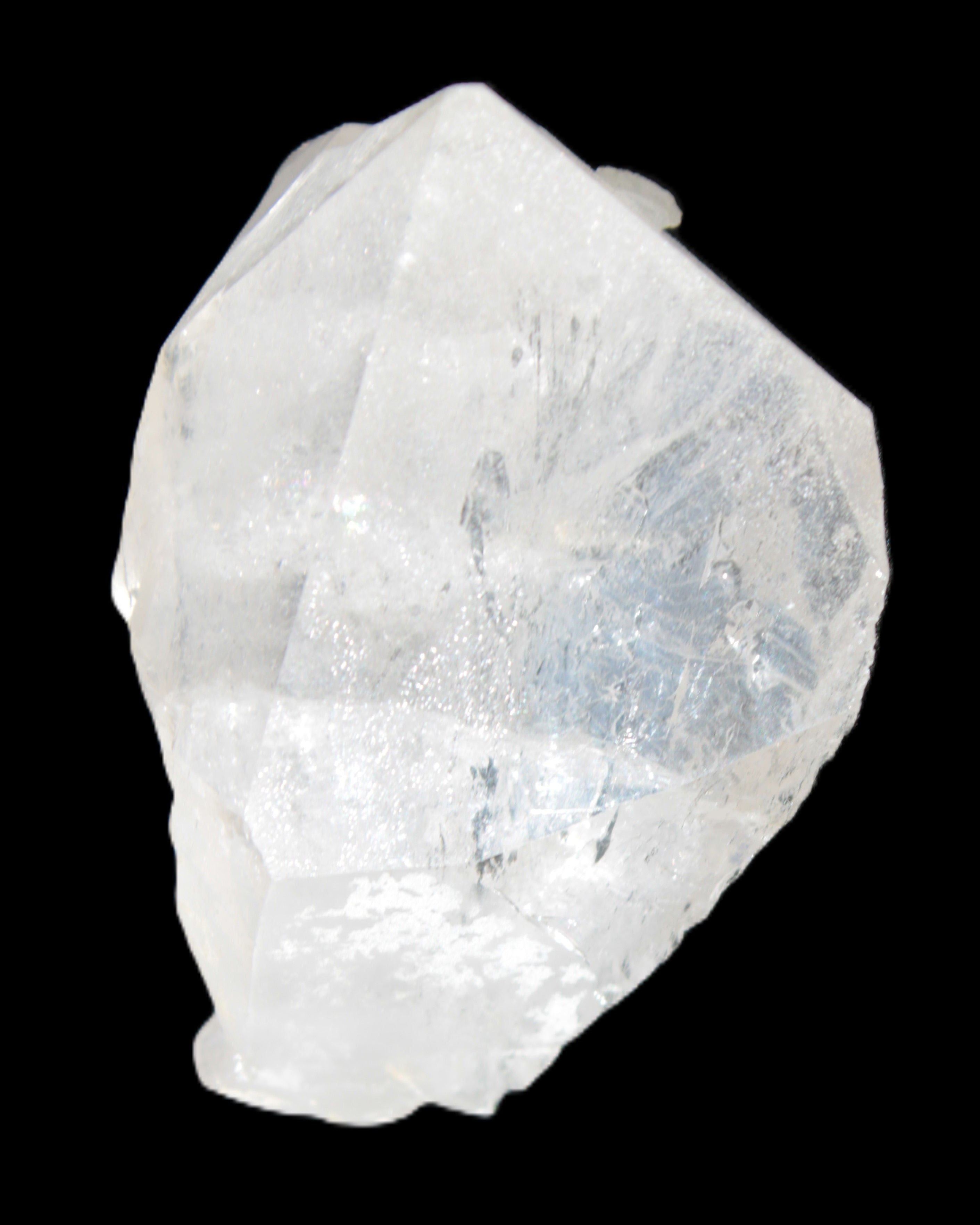 Clear Quartz crystal with phantoms and Elbaite 50mm 172.2ct 34.4g in sunlight - Rocks and Things Store