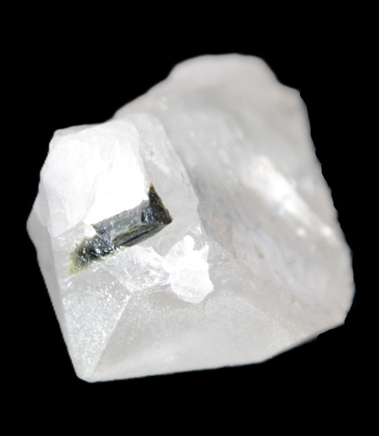 Clear Quartz crystal with phantoms and Elbaite 50mm 172.2ct 34.4g in sunlight - Rocks and Things Store