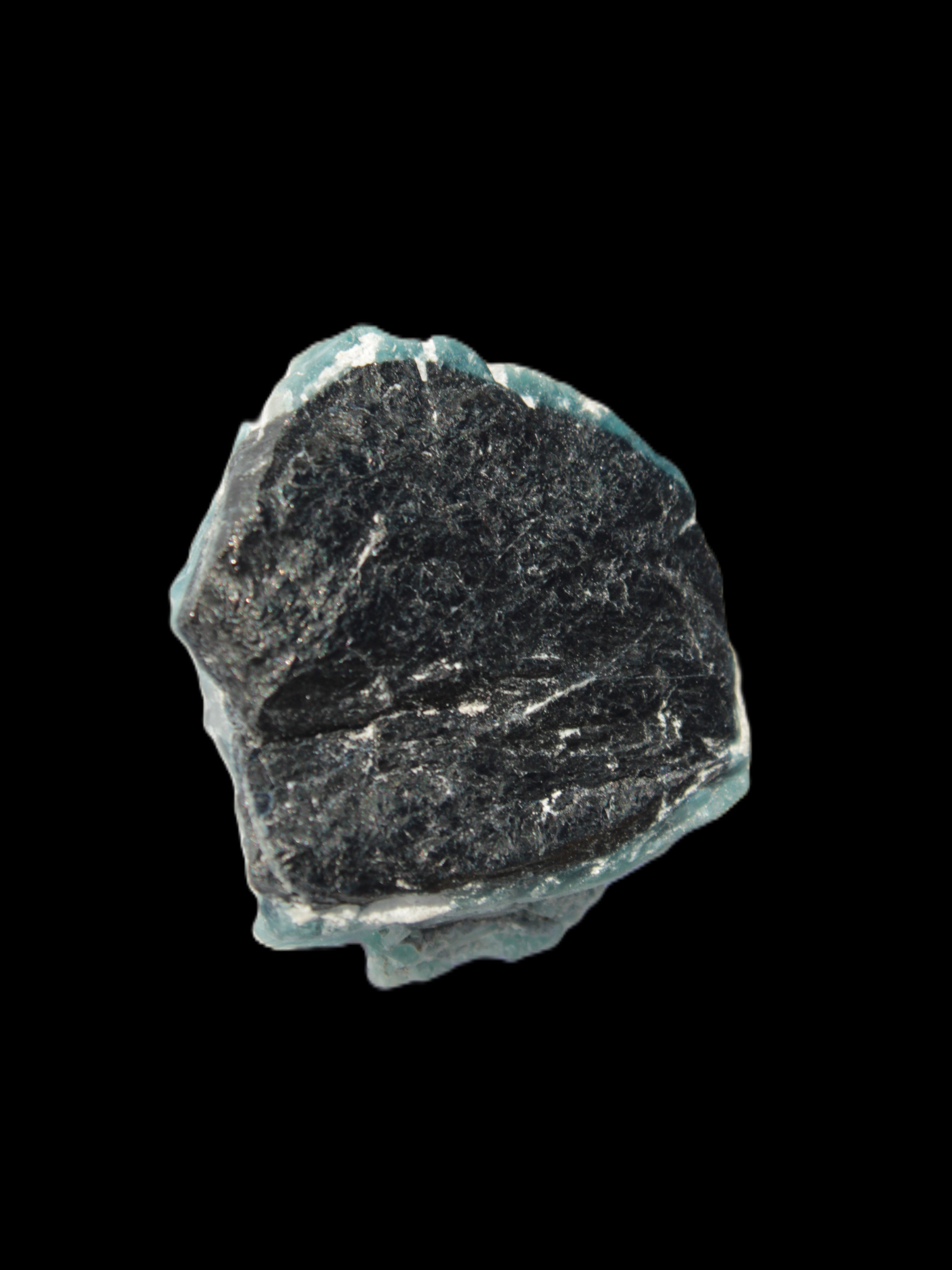 Blue Tourmaline Indicolite on Tourmaline with Calcite 106.5ct 21.3g in sunshine - Rocks and Things Store