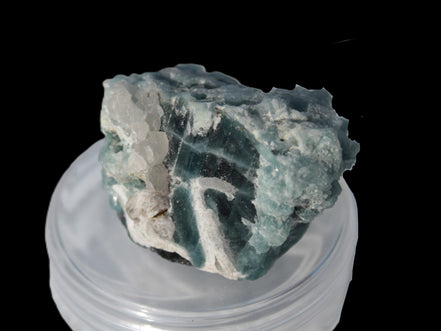 Blue Tourmaline Indicolite on Tourmaline with Calcite 106.5ct 21.3g in sunshine - Rocks and Things Store
