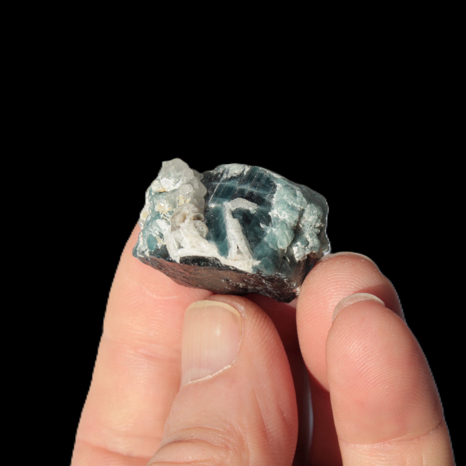 Blue Tourmaline Indicolite on Tourmaline with Calcite106.5ct 21.3g Rocks and Things