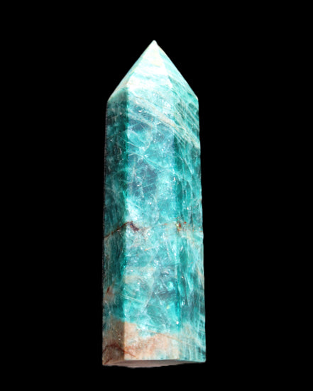 Blue Apatite wand 78mm 78g in sunlight - Rocks and Things Store