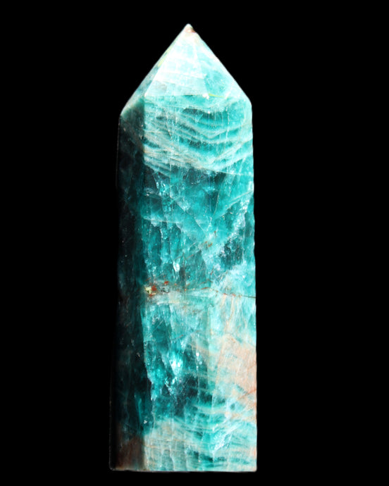 Blue Apatite wand 78mm 78g in sunlight - Rocks and Things Store