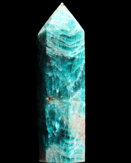 Blue Apatite wand 78mm 78g in sunlight - Rocks and Things Store