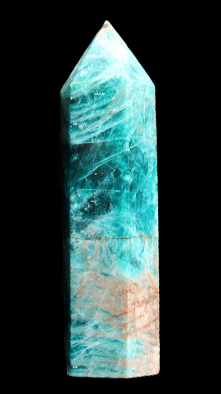 Blue Apatite wand 78mm 78g in sunlight - Rocks and Things Store