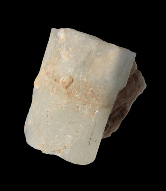 Terminated Aquamarine with Feldspar & Mica matrix 28mm 94.5ct 18.9g in sunlight - Rocks and Things Store